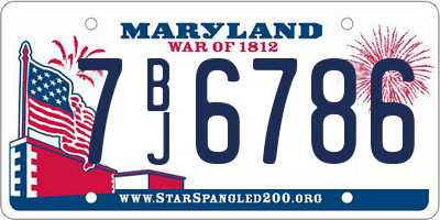 MD license plate 7BJ6786