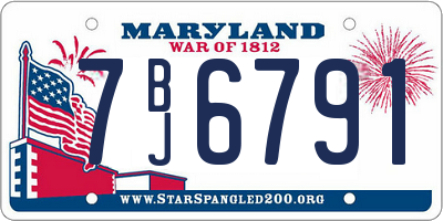 MD license plate 7BJ6791