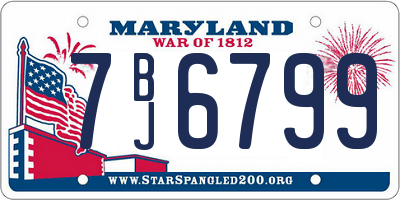 MD license plate 7BJ6799