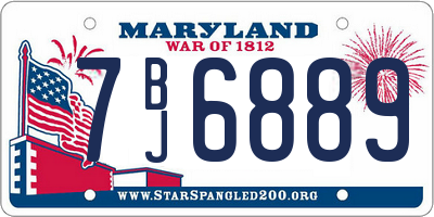MD license plate 7BJ6889