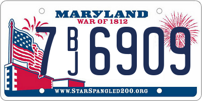 MD license plate 7BJ6909