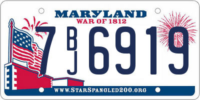 MD license plate 7BJ6919