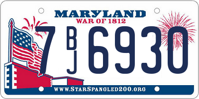 MD license plate 7BJ6930
