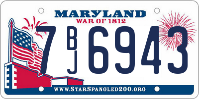 MD license plate 7BJ6943