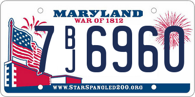 MD license plate 7BJ6960