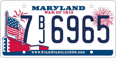 MD license plate 7BJ6965