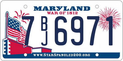 MD license plate 7BJ6971