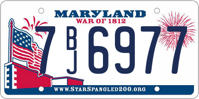 MD license plate 7BJ6977