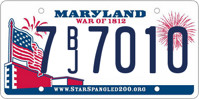 MD license plate 7BJ7010