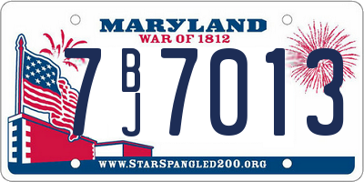 MD license plate 7BJ7013