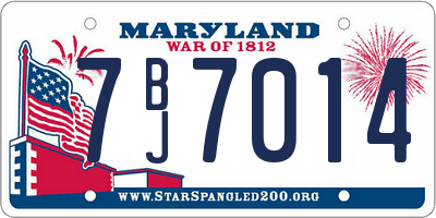 MD license plate 7BJ7014