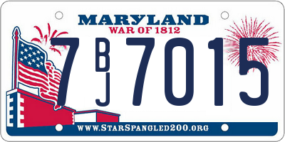 MD license plate 7BJ7015