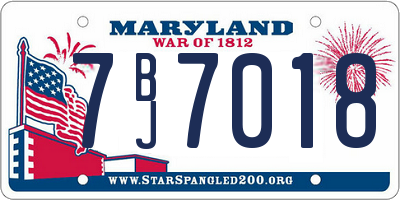 MD license plate 7BJ7018