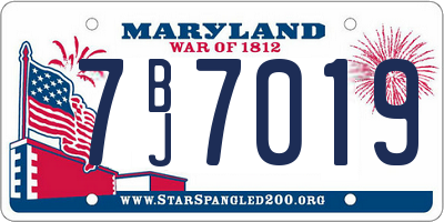 MD license plate 7BJ7019
