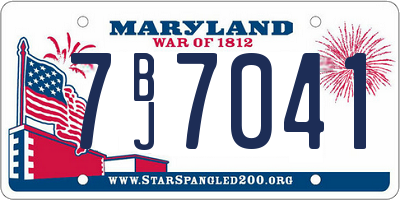 MD license plate 7BJ7041
