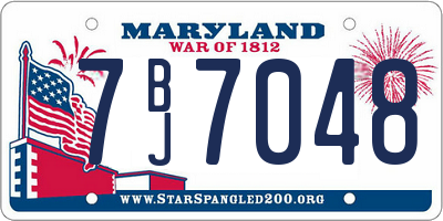MD license plate 7BJ7048