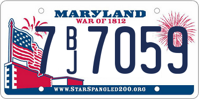 MD license plate 7BJ7059