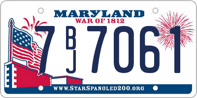 MD license plate 7BJ7061