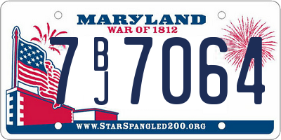 MD license plate 7BJ7064