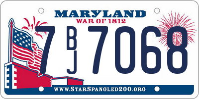 MD license plate 7BJ7068
