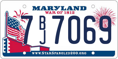 MD license plate 7BJ7069
