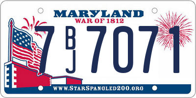 MD license plate 7BJ7071