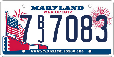 MD license plate 7BJ7083