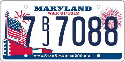 MD license plate 7BJ7088