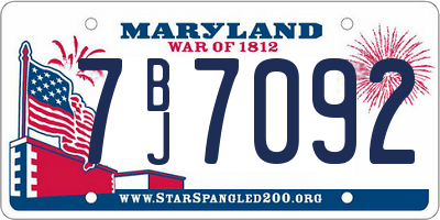 MD license plate 7BJ7092