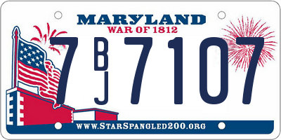 MD license plate 7BJ7107