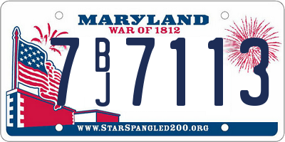 MD license plate 7BJ7113