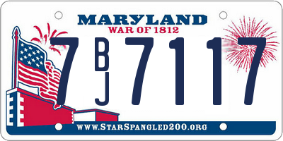 MD license plate 7BJ7117