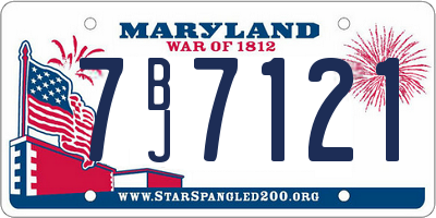 MD license plate 7BJ7121