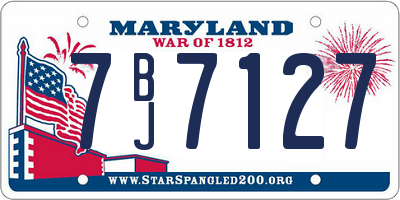 MD license plate 7BJ7127