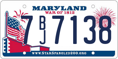 MD license plate 7BJ7138
