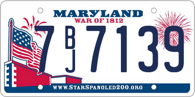 MD license plate 7BJ7139