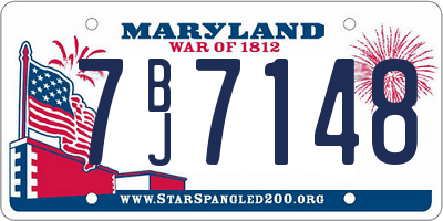 MD license plate 7BJ7148