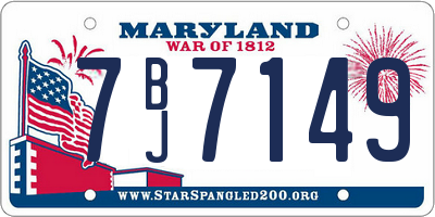 MD license plate 7BJ7149