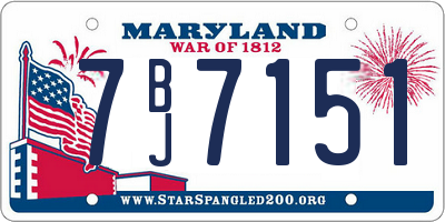 MD license plate 7BJ7151