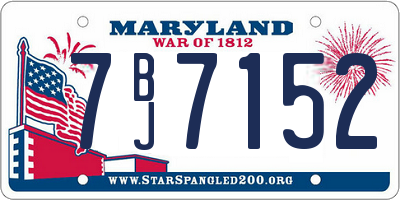 MD license plate 7BJ7152