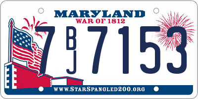 MD license plate 7BJ7153