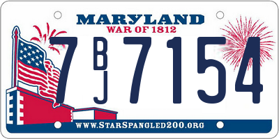MD license plate 7BJ7154