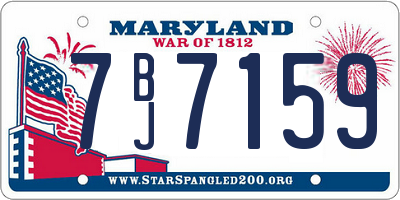 MD license plate 7BJ7159