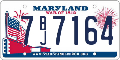 MD license plate 7BJ7164