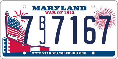 MD license plate 7BJ7167