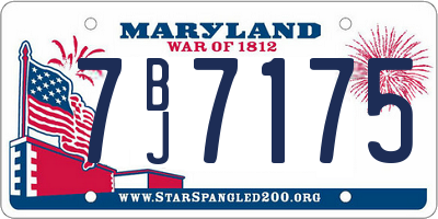 MD license plate 7BJ7175