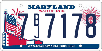 MD license plate 7BJ7178