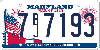 MD license plate 7BJ7193