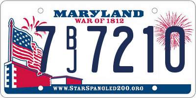 MD license plate 7BJ7210
