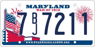 MD license plate 7BJ7211